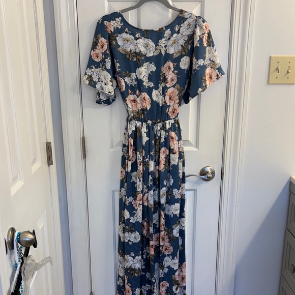 Baltic Born Navy and Cream Floral Maxi Dress - Picture 3 of 3